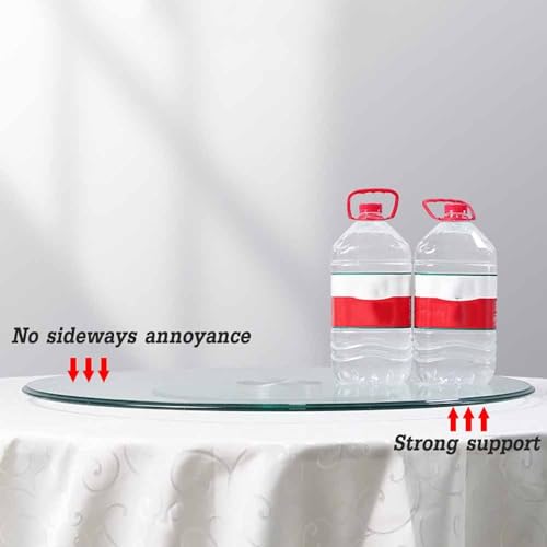 Plateau de service pivotant et lisse Lazy Susan rotatif en verre transparent de banquet