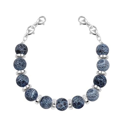 JunyiDIY Ersatz-Armband mit halbfertigen natürlichen Kristall- und Hämatit-Perlen, mit Karabinerverschluss, personalisierbar, medizinischer Alarm oder stilvolles Armband für Damen und Herren,