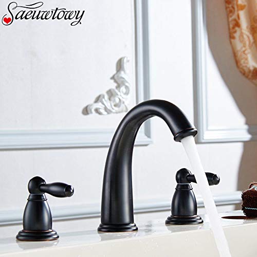 G0000D-Faucet Oil Rubbed Bronze Bathtub Faucet Bathroom Sink Faucet Three Holes Two Handles Ho&Cold Water Tap==> Top Quality & Free Shipping