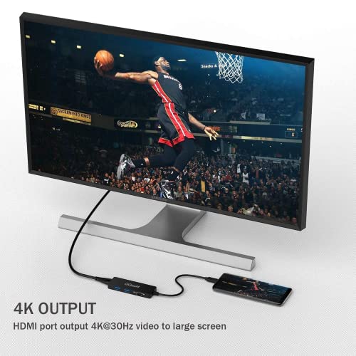 image for USB C Hub, QGeeM 5 in 1 USB C to HDMI 4K Adapter, USB C to USB 3.0, Ty