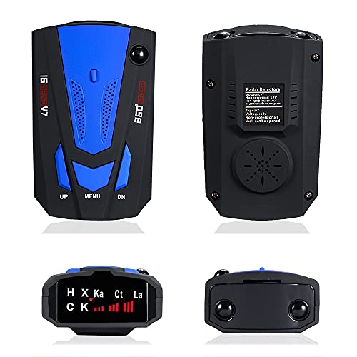 Speed Sentinel Radar Detector: New 360° Dectector Driving Aids for Cars Long Range Detection,Voice Alerts,LED Display for City Road/Highway (Blue)