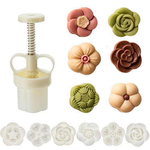 Ylskmu Cookie Stamp 6pcs 50g Moon Cake Mold Set