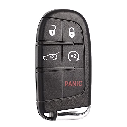SUPALAND Car Key Fob Replacement Fits for Jeep Grand Cherokee 2014-2022 Dodge Durango Push Start 5 Buttons Keyless Entry Remote Control 68143505AC M3N-40821302 68150061
