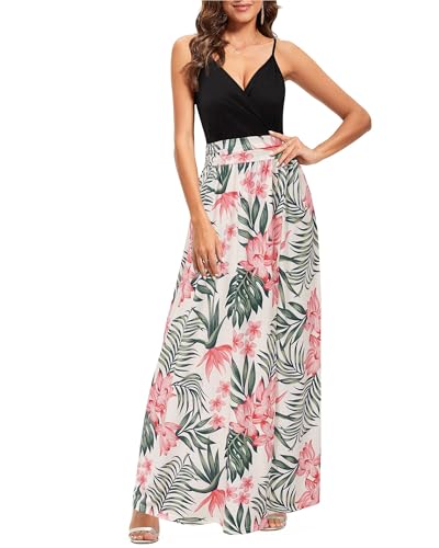 Image of Newshows Women's 2026 Lightweight Summer Wedding Guest Beach Vacation Casual V Neck Split Flowy Maxi Dress
