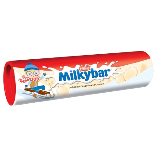 Milkybar Buttons Giant Tube | 80g of Creamy White Chocolate Buttons | Festive Treats for Sharing, Stocking Fillers & Christmas Gifting