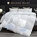 MH MYLUNE HOME Fluffy Down Alternative Comforter, All Season Duvet Insert Lightweight Bed Comforter Insert White Baffle Box Stitched with Corner Tabs (Queen All Season 90