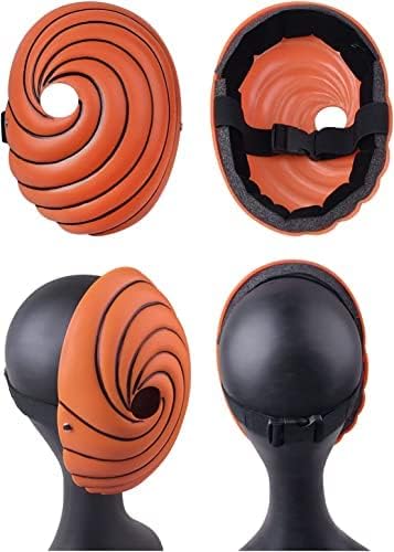 Miniatura 5 de Obito Tobi máscara anime ninja anbu regalo para niños máscara de Halloween accesorios de accesorios para Aldult naranja 10 x 7 pulgadas