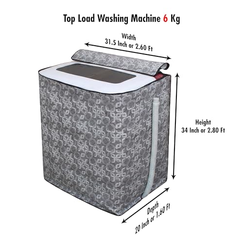 Image of DREAM CARE Waterproof & Dustproof Washing Machine Cover Top Load & Semi Automatic Suitable for 6 kg, 6.2 kg, 6.5 kg (80 x 86 x 51 cms)