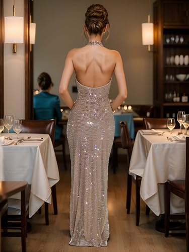 Image of Glitter Sequin Prom Dress for Bachelorette,Birthday,Holiday | Elegant Fully Lined Sparkly Rhinestone Long Dresses for Women Birthday /Formal Galas /Wedding Guest /NYE /Homecoming