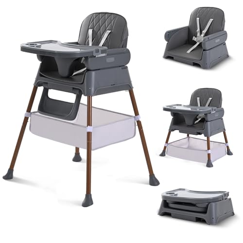 Hochstuhl Baby, Verstellbare Umwandelbare 3 in 1 Kinderhochstuhl, Tragbare Kompakte Baby Kleinkind F&uuml;tterung Stuhl Reise Hochstuhl Booster f&uuml;r...