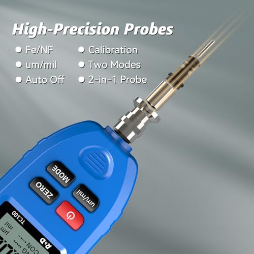 Image of Car Coating Thickness Meter, Paint Mil Thickness Gauge,Blue | For Used Car Buyers, Spot Hidden Repairs, Auto Fe /NFe Detector