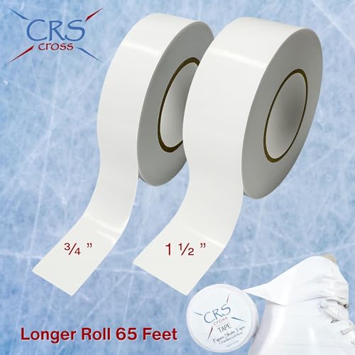 Image of CRS Cross Figure Skate Tape - Longer 65 Foot roll to Protect Leather Figure Skating Boots Without Polish and Keep Laces tightened. Skate Tape Figure Skates (1.5 inch)