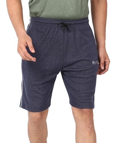 Image of Particle Men's Plus Size Bermuda Lounge Shorts | 230 GSM Ribbed Cotton | Half Pants with Twin Piping | Home, Walk, Travel & Casual Wear | XL to 5XL | Waist 34-52 Inch | 5 Colours