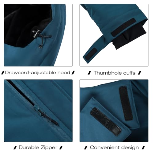 Image of CAMEL CROWN Mens Winter Coat Waterproof Ski Jacket with Fleece Lining Warm Windproof for Snow Rain Outdoor Hiking Mountain