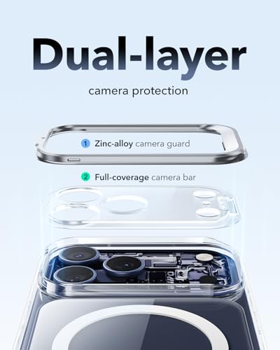 Image of ESR for iPhone 17 Pro Case with Stash Stand, Camera Control Cover Compatible with MagSafe, Military-Grade Drop Protection Magnetic Phone Case for iPhone 17 Pro, Scratch-Resistant Back Cover, Clear