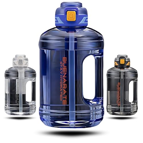 Buenarate,TRITAN, Botella agua gimnasio, Botella gimnasio antigoteo y doble sistema para beber. Water bottle con apertura rápida y cierre de seguridad. Cantimplora para aire libre. LIBRE DE BPA/BPS.