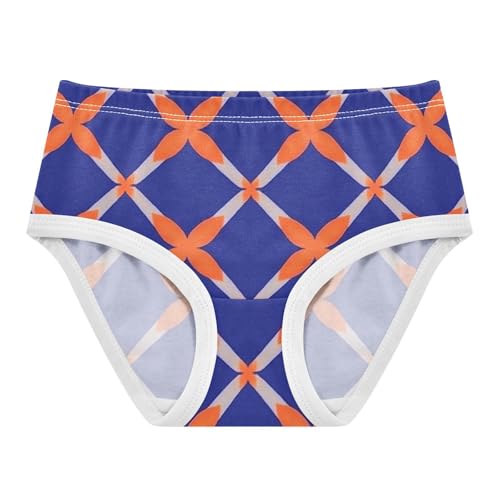 Girls' Training Panties Organic Underwear for Kids orange Geometric Pattern