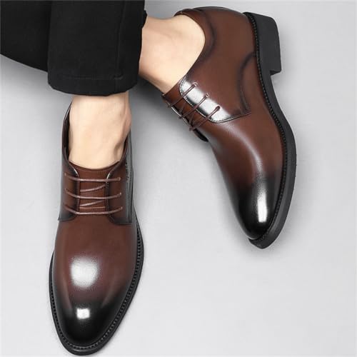 Men's Formal Oxfords Leather Height Increase Shoes Lace-Ups Classic Business Shoes Non-Slip Elevator Shoes for Office Wedding 5