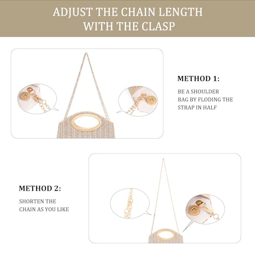Image of RNIEGA Sparkly Clutch Purses for Women Wedding Evening Bag for Parties Handbags for Formal Crossbody Shoulder Envelope Bag