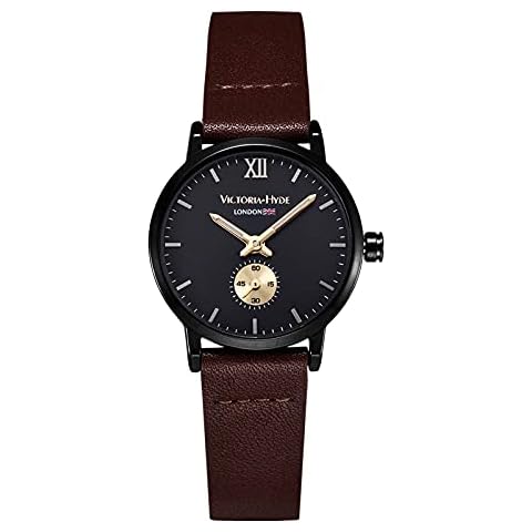 VICTORIA HYDE Retro Elegant Small Dial Quartz Watches for Women Replaceable Genuine Leather Strap Mother's Day Gifts Cover