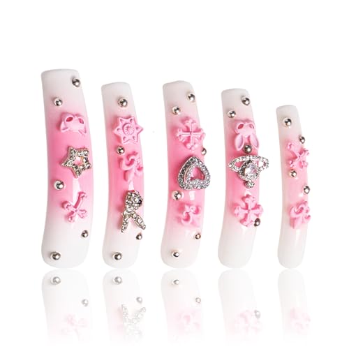 LOVFUL Long Press on Nails Pink Bliss Blush | Handmade