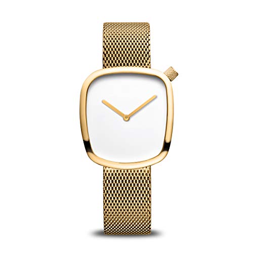 BERING 18034 334 Reloj de cuarzo para mujer de 34 mm con caja de acero inoxidable con acabado dorado y esfera blanca… — oferta en Amazon