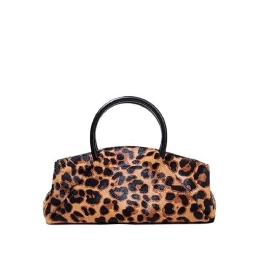 Sac à bandoulière cuir PU léopard noir argent femme tendance