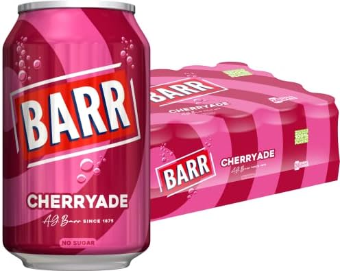 BARR 24 Pack Cherryade, Zero No Sugar Cherry Flavoured Fizzy Drin...