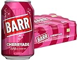 BARR 24 Pack Cherryade, Zero No Sugar Cherry Flavoured Fizzy Drink Cans, Sparkling Fizzy Pop, 24 x 330ml Cans