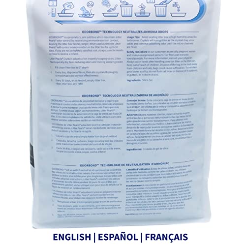Litter Pearls Tracksless Unscented Non-Clumping Crystal Cat Litter With Odorbond, 7 Lb, White, Clear And Blue Crystals #TOP5