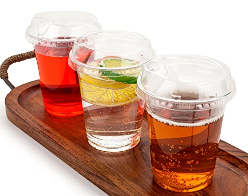 Image of Golden Apple Cup series, 12oz 50sets Clear Plastic cups with Sip lids (Strawless) 50Cups+50Lids, BPA Free