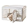 IRIS USA 24 Exercise 4 Panel Pet Playpen with Door Dog Playpen Puppy Playpen for Puppies and Small Dogs Keep Pets Secure Easy Assemble Fold It Down Easy Storing Customizable White