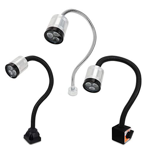 Preisvergleich Produktbild DiLiBee 6W LED Arbeitsleuchte Maschinenleuchte Maschinenleuchte Arbeitsplatzleuchte CNC Drehmaschine Schwanenhals Leuchte OPT Industrie Leucht (Quadratische magnetische Basis)