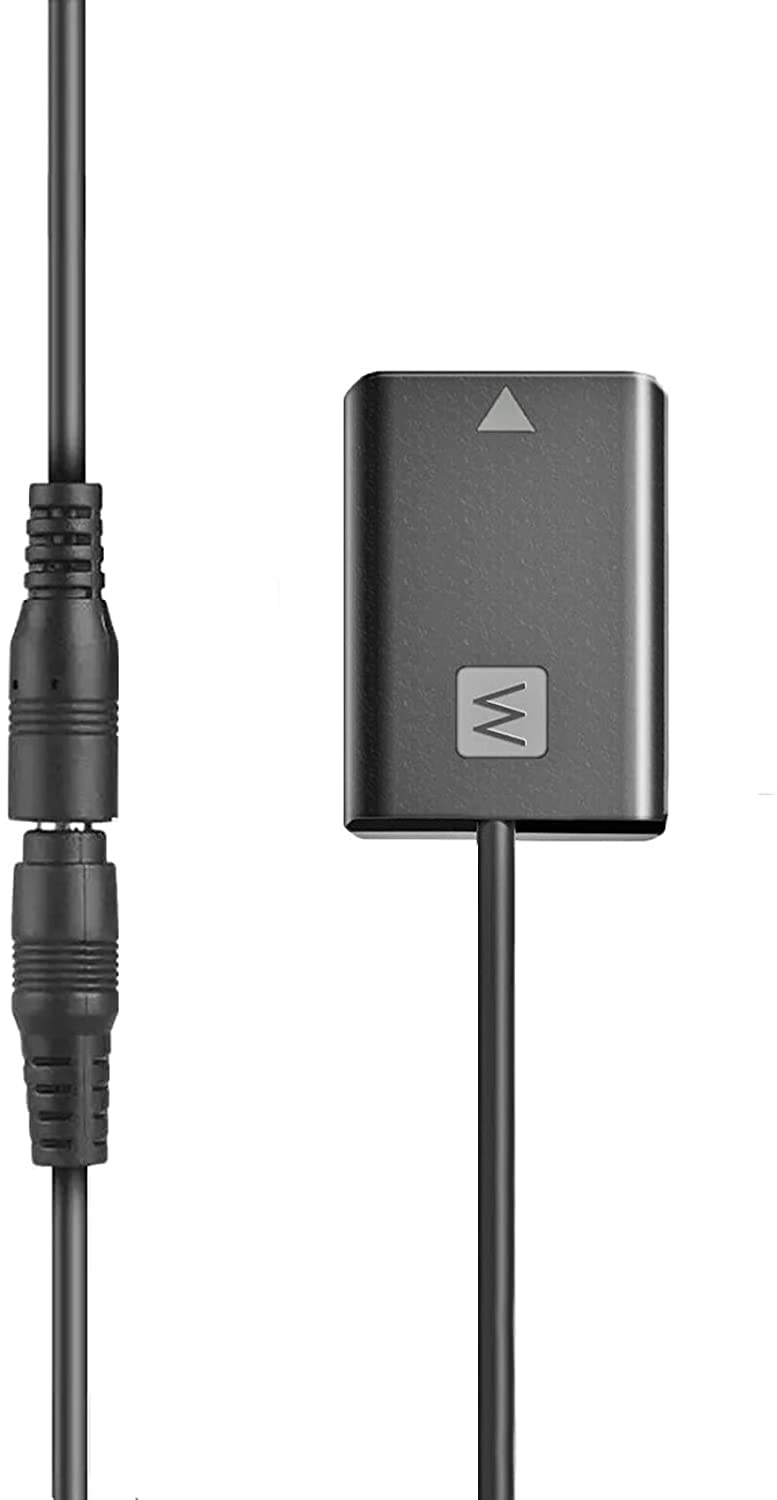 AC-PW20 Adaptateur Secteur NP-FW50 Kit de Batterie factice pour Sony Alpha ZV-E10 A7 A7R A7S A7II A7RII A7SII A6500 A6400 A6300 A6100 A6000 A5100 A5000 RX10 II III IV NEX-3 NEX-5 Caméras