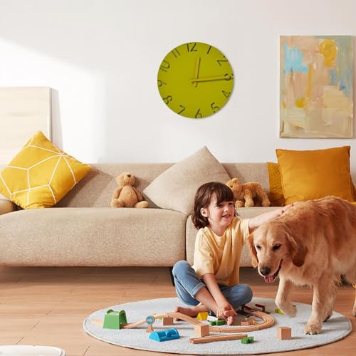 Horloge murale lisible avec grands chiffres 3D, cadran 30 cm texture ciment - 3