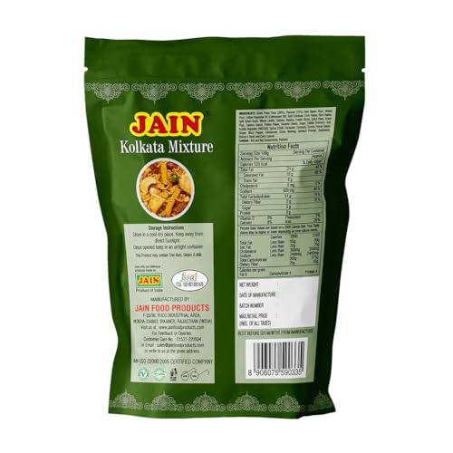 Image of JAIN Kolkata Mixture, Size - 360g, Zipper Packing, Authentic Bengal Namkeen Blend with Crispy Sev, Lentils & Spicy-Tangy Seasoning, Crafted to Deliver True Kolkata-Style Chatpata Flavors, Ready to Eat