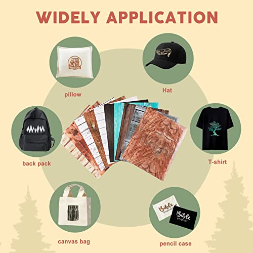 Tintnut Wood Pattern Htv Vinyl - 10 Sheets 12 X 10 Inches Brown Wood Heat Transfer Vinyl White Wooden Planks Iron On Vinyl Vintage Htv For T-Shirts Diy Compatible With Cricut Or Silhoutte Cameo #TOP5