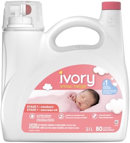 Ivory Snow: Newborn Baby Liquid Laundry Detergent, No added Chlorine, Dyes or Phosphates, Hypoallergenic, 80 loads, 3.1L