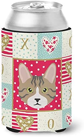 Caroline's Treasures CK5112CC Dragon Li Cat Love Can or Bottle Hugger, Red Cooler Washable Drink Sleeve Collapsible Beverage Insulated Holder, Can Hugger, Multicolor image 2