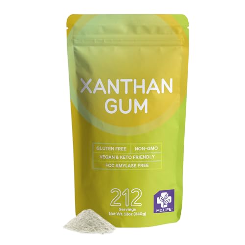 MD. Life Xanthan Gum for Baking Keto - 12 Ounces – 100% Natural Xanthan Gum Powder - Keto Friendly & Gluten Free – Carb Free Xanthan Gum for Baking, Food Thickener & Ice Cream Stabilizer