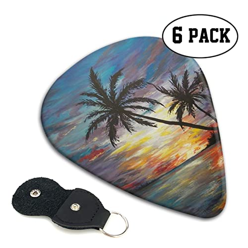 Tropical Sunset Lot de 6 médiators pour guitare acoustique, guitare électrique, basse, ukulélé – fins, moyens et épais - Les Beatles, Paul McCartney, John Lennon, RIngo Starr, George Harrison Tropical Sunset Lot de 6 médiators pour guitare acoustique, guitare électrique, basse, ukulélé - fins, moyens et épais – Image 3