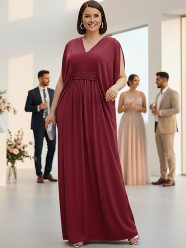 Image of KOH KOH Womens Long V-Neck Grecian Goddess Wedding Guest Maxi Dress Gown