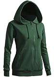 CLOVERY Women's Casual Hoodie Long Sleeve Hoodie GREEN US XL/Tag XL