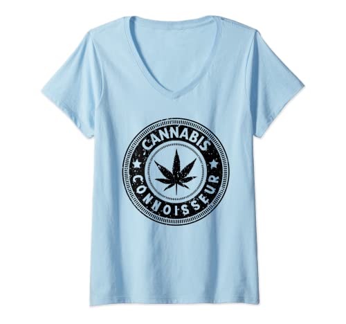 Mujer Marihuana Divertida Y Pro Cannabis Weed Stoner Lover Camiseta Cuello V