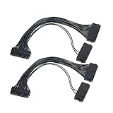 [2-Pack]Power Supply Splitter, Exwin Dual PSU Cable Adapter 24 Pin 20+4 Pin ATX Motherboard Adapter Extension Cable Dual 24-Pin Mining Power Adapter 12 Inch (30CM)