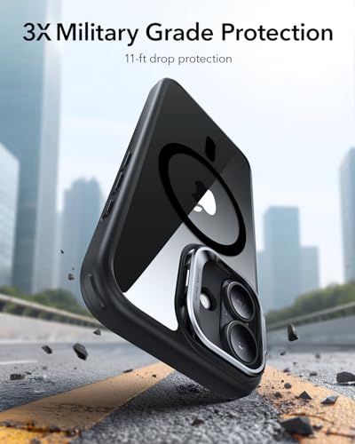 Image of ESR for iPhone 17 Case with Stash Stand, Camera Control Cover Compatible with MagSafe, Military-Grade Drop Protection Magnetic Phone Case, Scratch-Resistant Back Cover,Clear Black