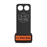 PICSIL RX Carbon Grips 2 Holes and 3 Holes, Hand Grips for Weightlifting, Muscleups, Pull Ups, Gymnastics, Prevent Blisters and Rips, for Men and Women (M, 2H Orange)