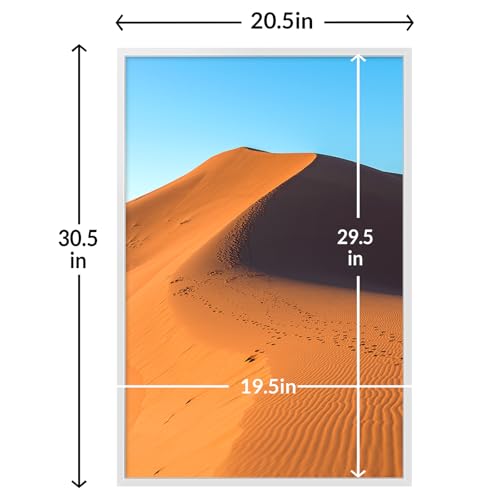 Image of LaVie Home 20x30 Picture Frame for Wall Display, 20x30 White Picture Frame with HD Plexiglas, 20 x 30 Poster Frame 1 Pack, Display Frame for Vertical or Horizontal, Classic Collection