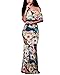 BIUBIU Women's Elegant Off Shoulder Floral Party Bodycon Maxi Dress S-3XL