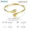 Robaice Gold Bracelets for Women Trendy，14K Gold Plated Bangle Cuff Bracelet Chunky Twist Bracelet Non Tarnish Hypoallergenic Jewelry Gift for Women #5